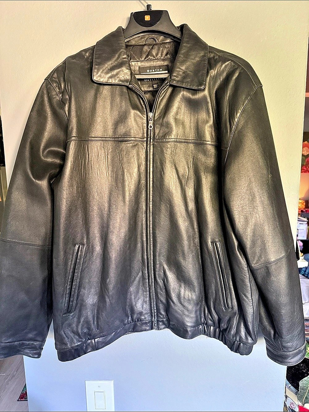 Boston Outfitters Men's Black Leather Jacket Size 2XL Tall🖤🖤